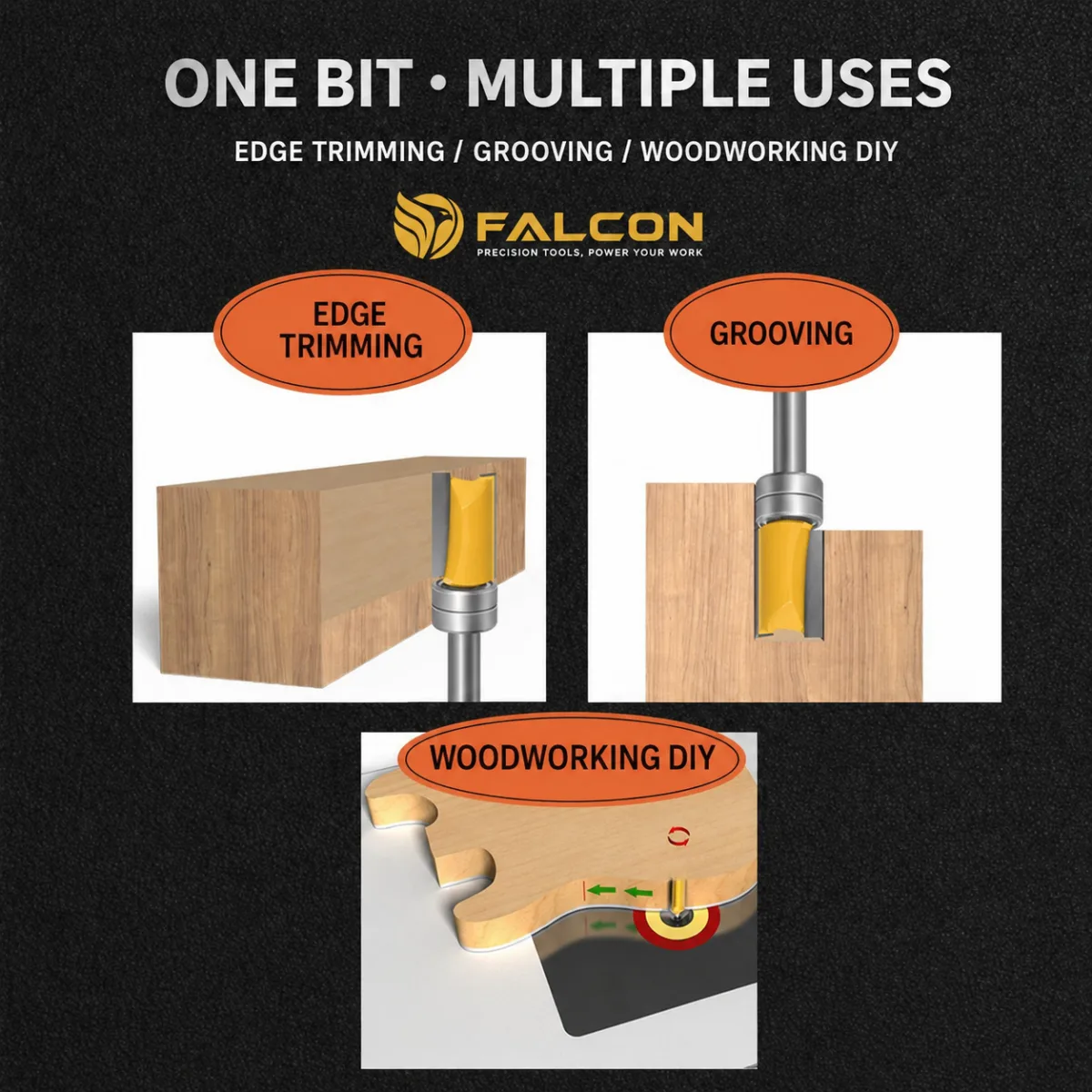 Bearing-Guided Flush Trim Router Bit 6 × 3/4 × 25 - product detail 4