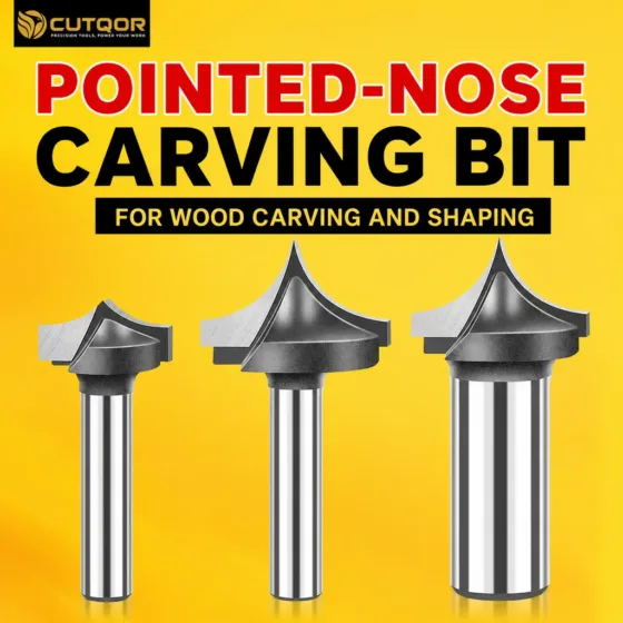 CUTQOR pointed-nose carving and decorative molding router bits