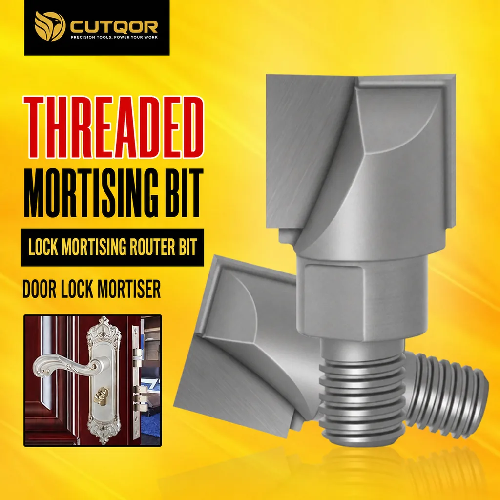 CUTQOR threaded door lock mortising router bits