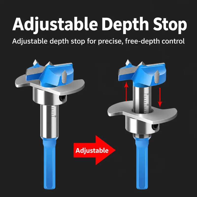 CUTQOR Adjustable Depth-Stop Hinge Boring Bits product view
