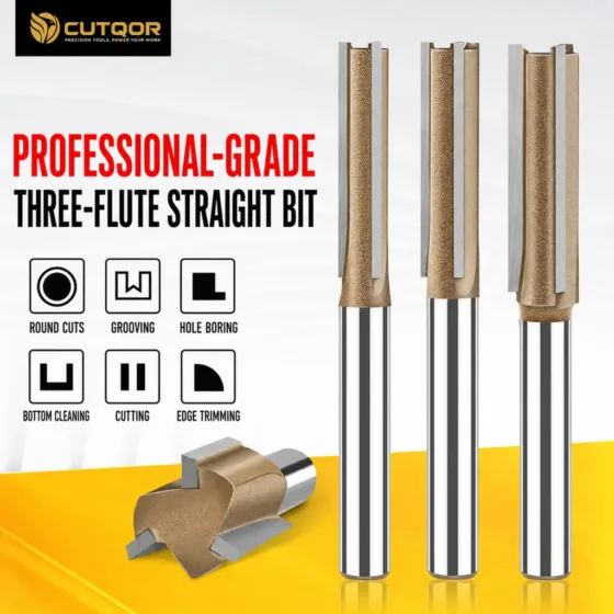 Professional Three-Flute Straight Router Bits