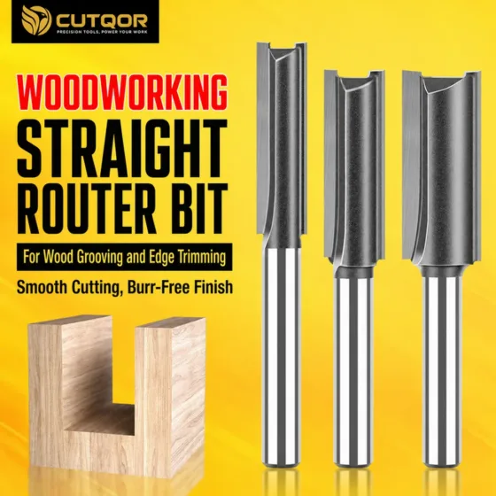 CUTQOR Standard & Extra-Long Straight Router Bits