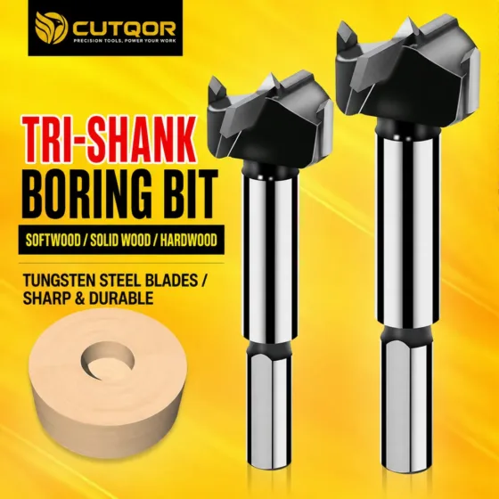 CUTQOR industrial tri-shank wood boring bits