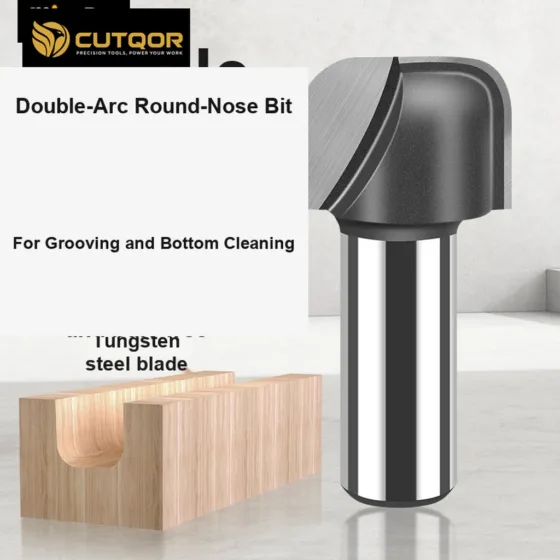 CUTQOR Double-Arc Round-Nose Core Box Router Bits