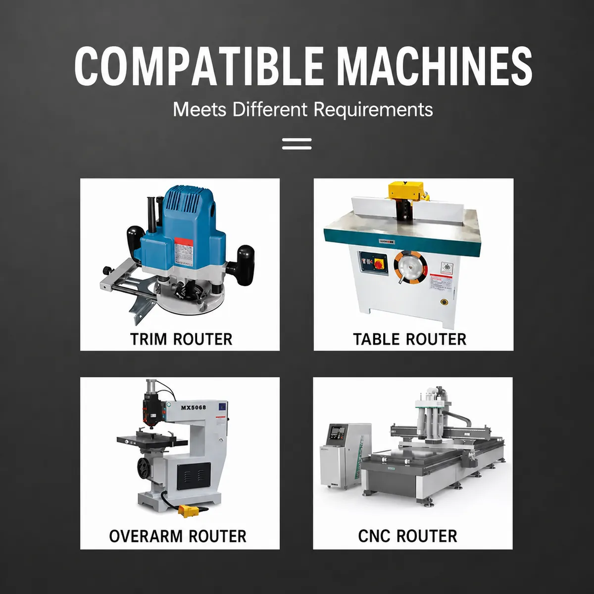 Trim router table router overarm router and CNC compatibility