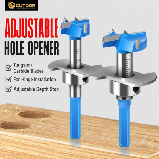CUTQOR Adjustable Depth-Stop Hinge Boring Bits