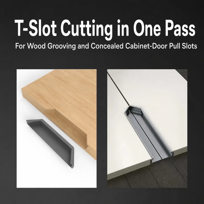 CUTQOR Concealed Cabinet Pull T-Slot Router Bits product detail