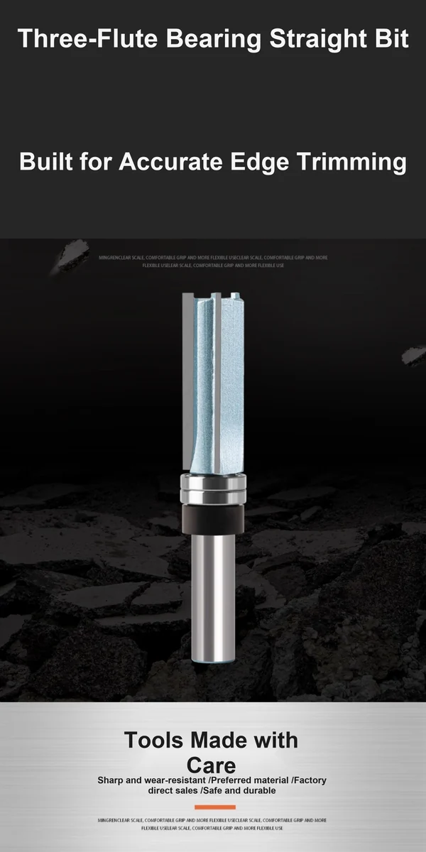 CUTQOR Shank-Bearing Three-Flute & Double-Bearing Flush-Trim Bits product detail