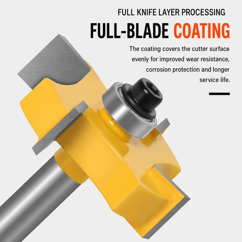 CUTQOR Four-Flute Bearing T-Slot Router Bits product detail