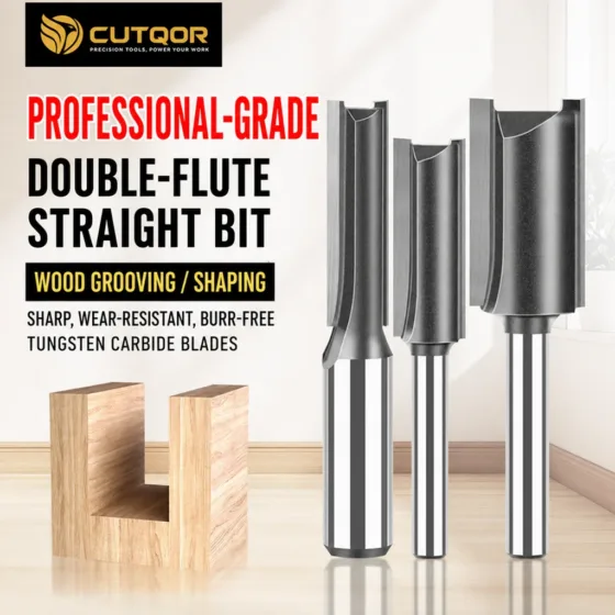 CUTQOR Professional Extended Straight Router Bits