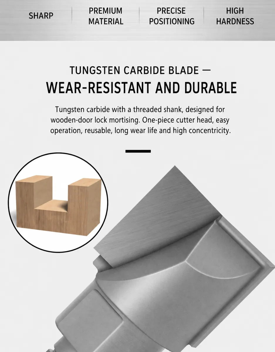 Tungsten Carbide Threaded Mortising Bit Construction