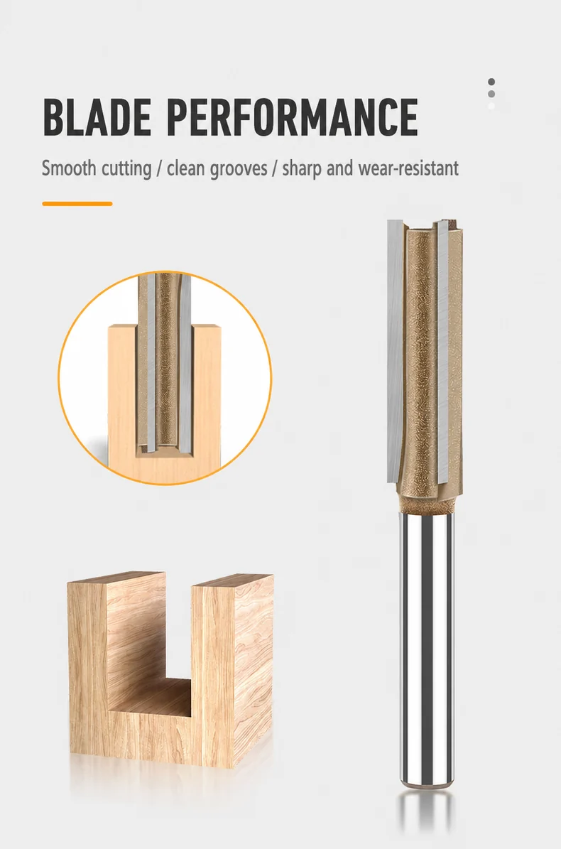 CUTQOR Professional Three-Flute Straight Router Bits product detail