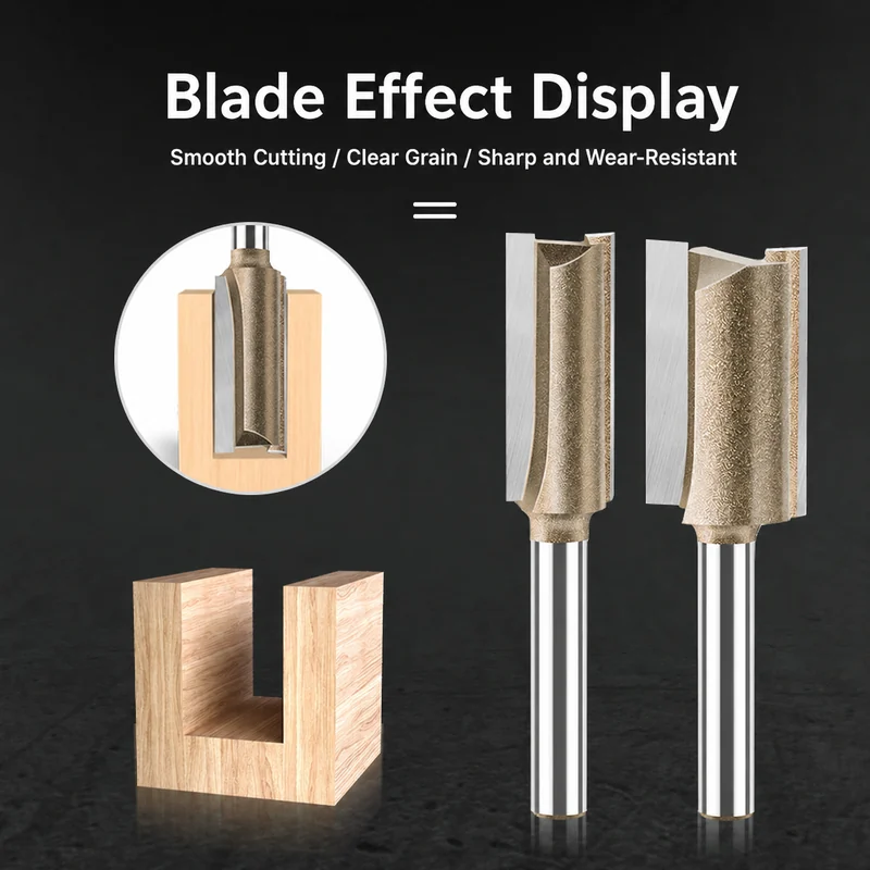 CUTQOR Professional Single & Double-Flute Straight Router Bits product detail