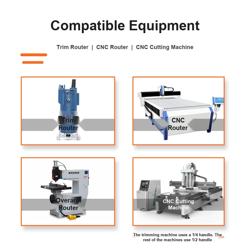 CUTQOR Three-Flute 8° Edge-Banding Bevel Trim Router Bits product detail