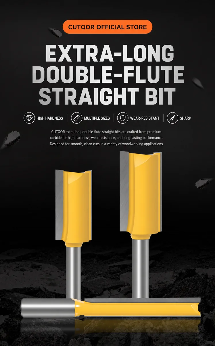 Extra-Long Double-Flute Straight Bit Overview