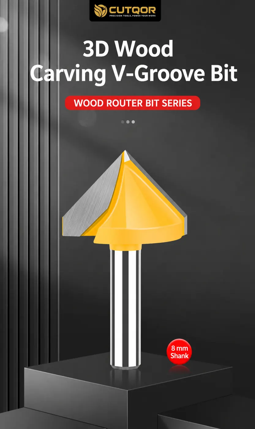 3D wood carving V-groove router bit series