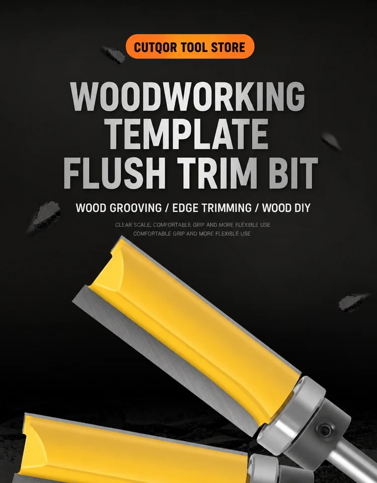 CUTQOR Bearing-Guided Flush-Trim & Three-Flute Router Bits product detail