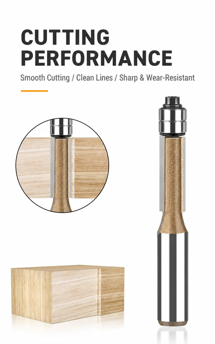 CUTQOR Dual-Bearing Flush-Trim Router Bits product detail