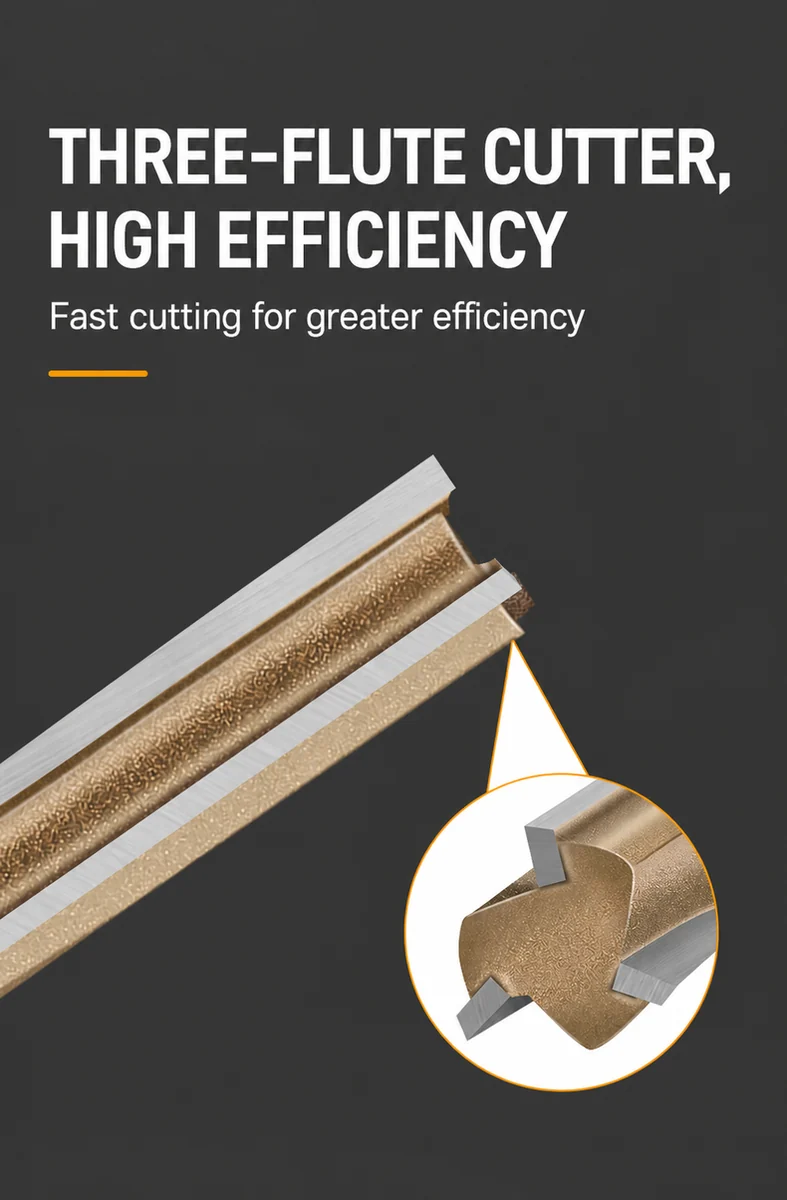 CUTQOR Professional Three-Flute Straight Router Bits product detail