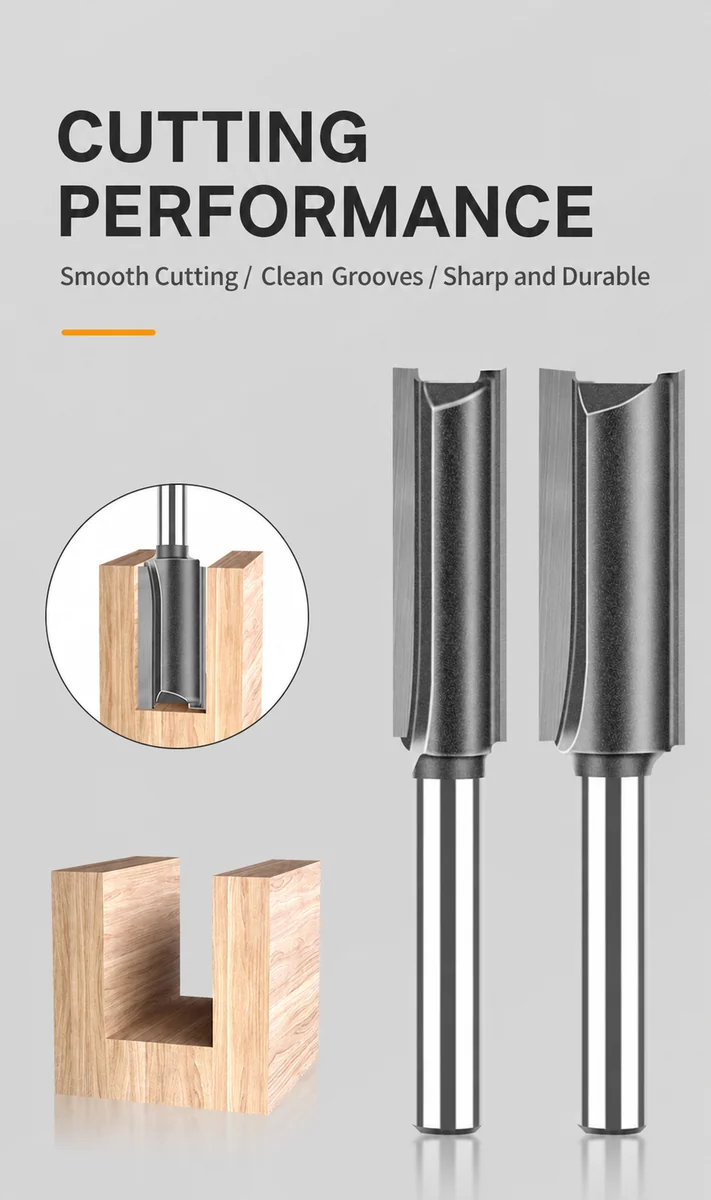 CUTQOR Standard & Extra-Long Straight Router Bits product detail