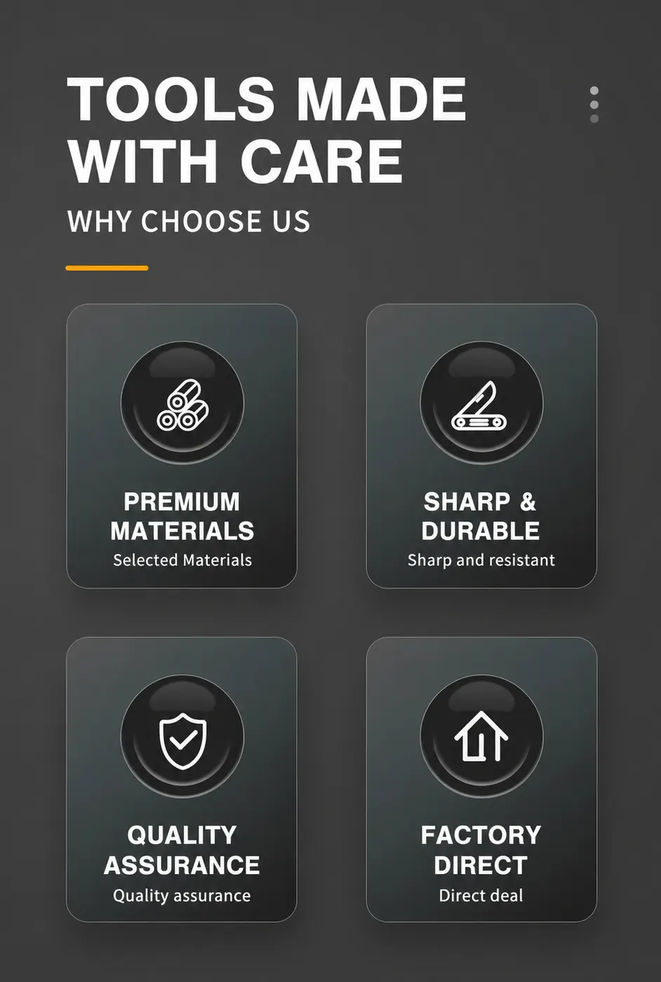 Premium materials sharp cutting quality assurance and factory supply