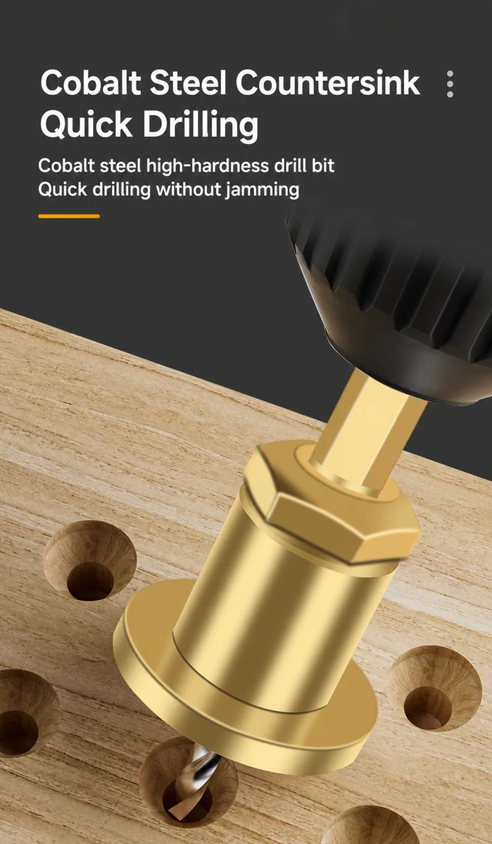 CUTQOR Adjustable Depth-Stop Countersink Drill Bits product detail