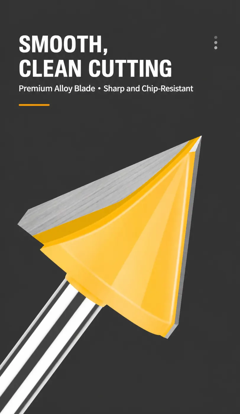 Alloy V-groove blade for smooth clean woodworking cuts