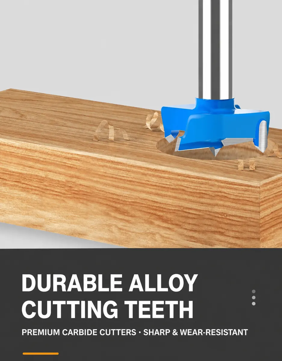 CUTQOR 6.35 mm hex-shank carbide wood hole cutter