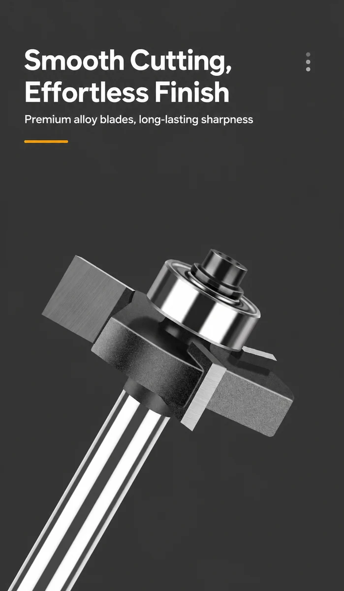 CUTQOR Three-Flute Bearing T-Slot Router Bits product detail