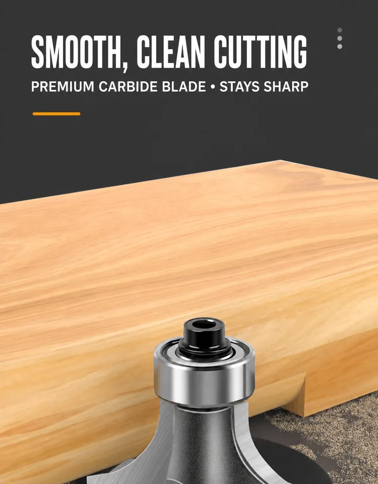 CUTQOR Professional Bearing Roundover Router Bit Series product detail