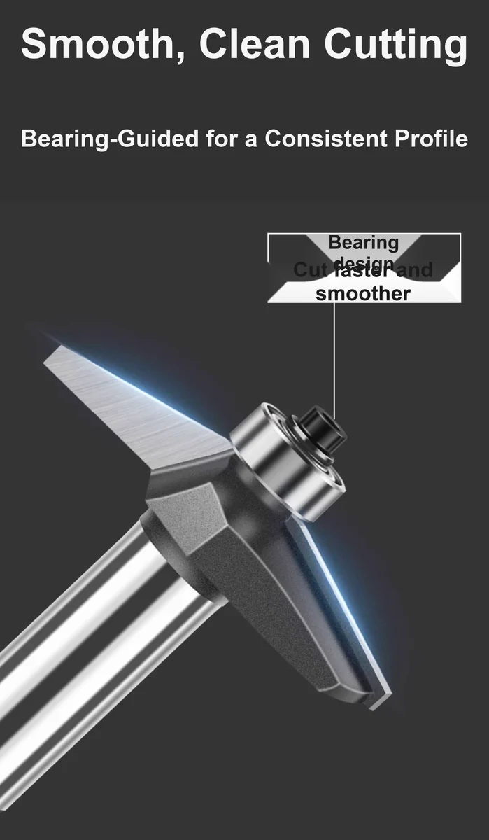 CUTQOR 15° Horse-Nose Profile & Bevel Door Panel Router Bits product detail