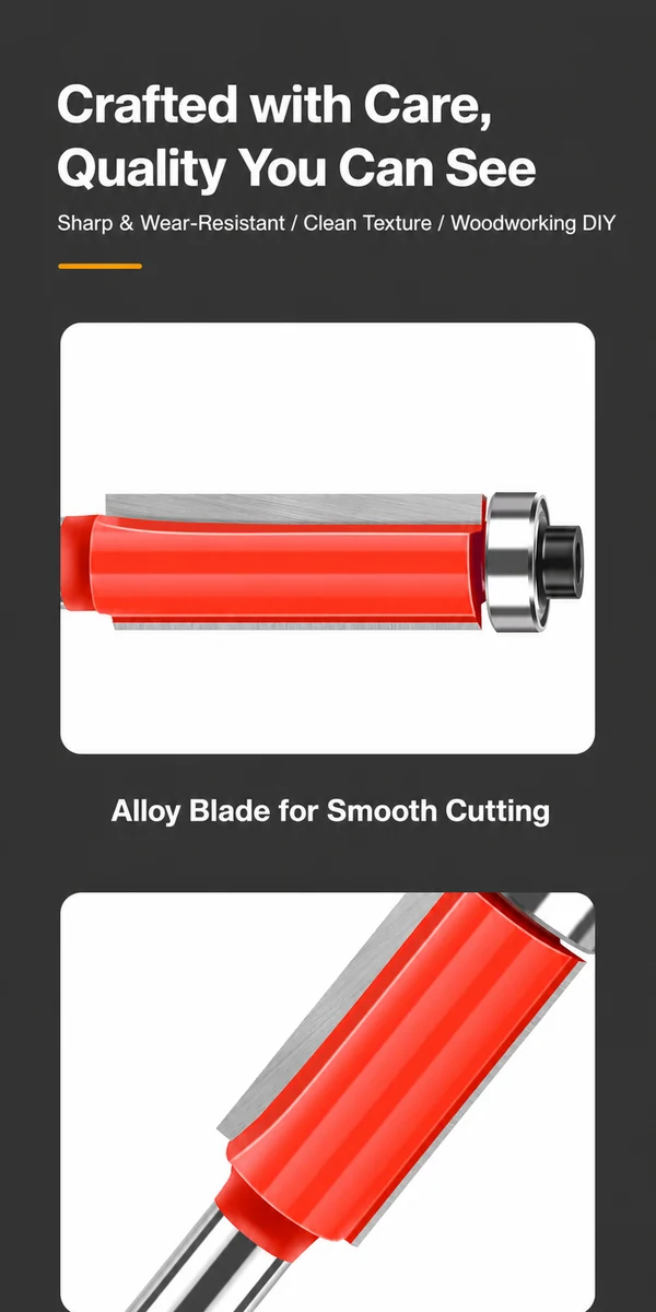 CUTQOR Bearing-Guided Flush-Trim Router Bit Series product detail
