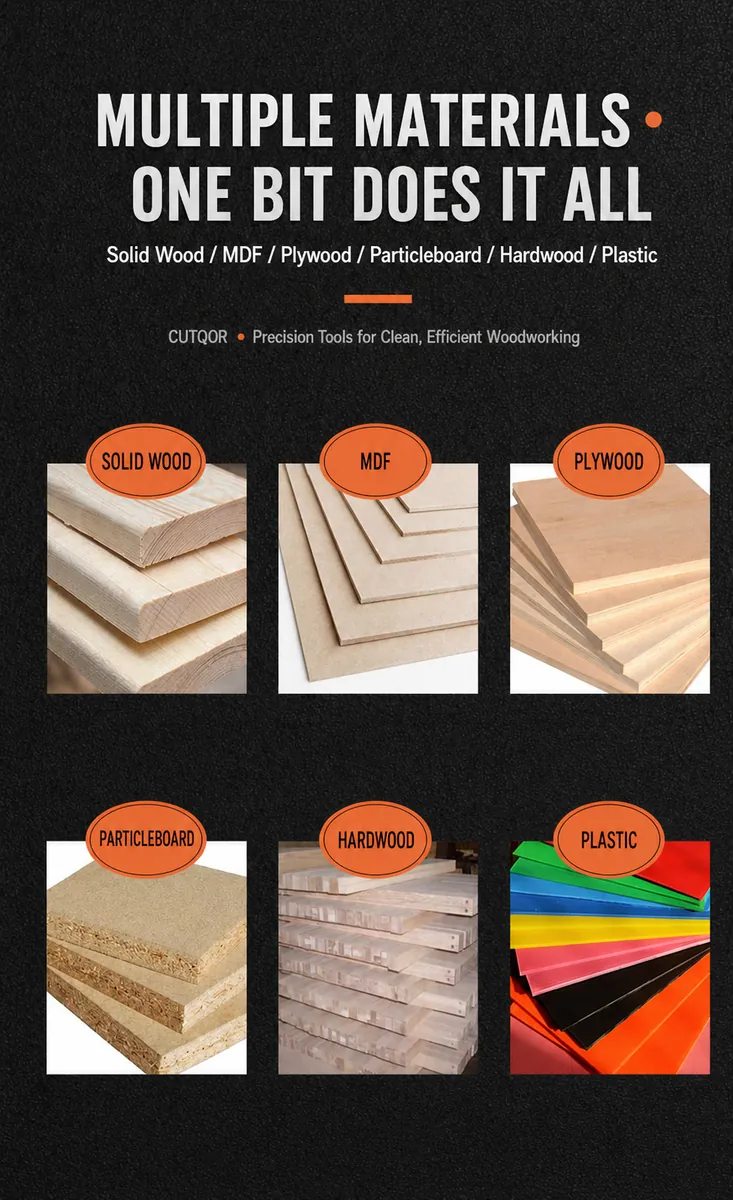 Supported woodworking sheet and solid materials
