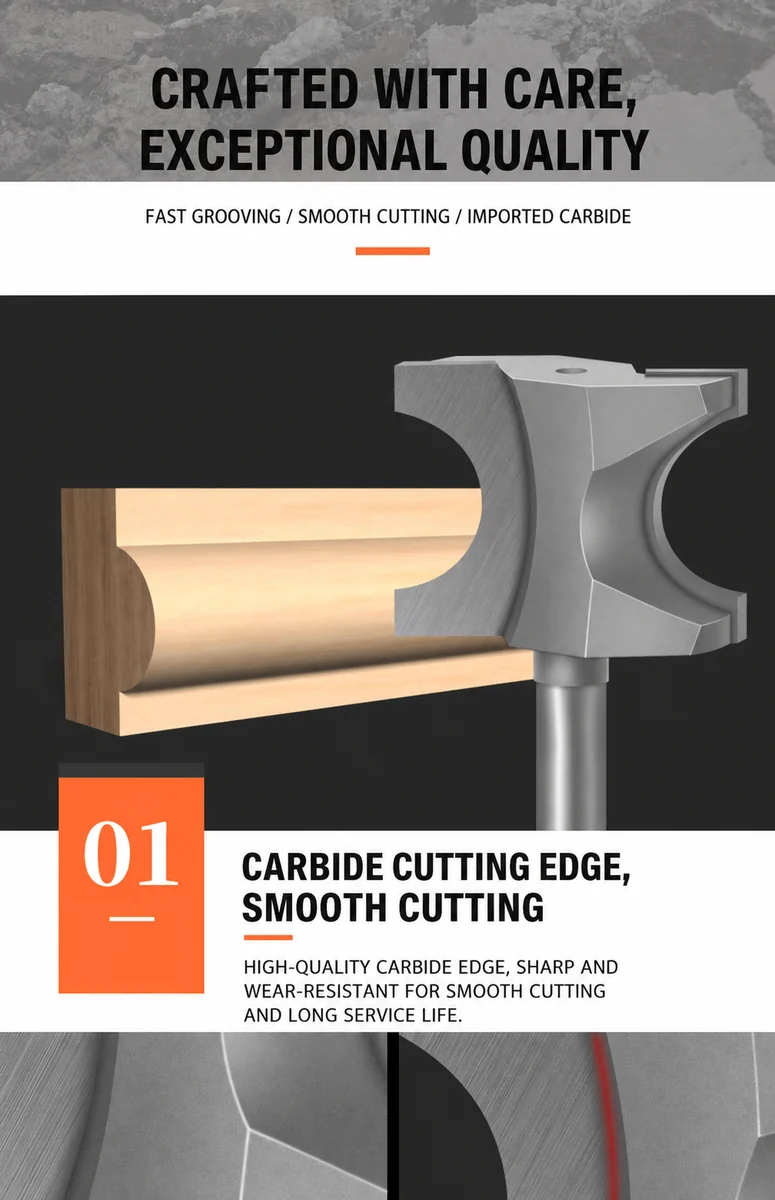 CUTQOR Full Bullnose & Half-Round Router Bits product detail