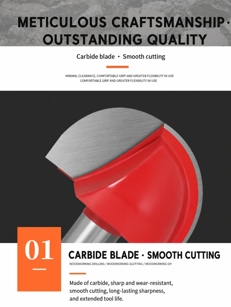 CUTQOR 6 mm Shank Round-Nose Router Bits product detail