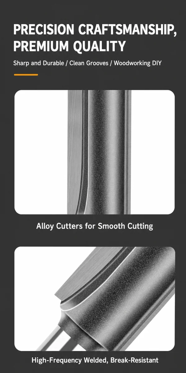CUTQOR Standard & Extra-Long Straight Router Bits product detail