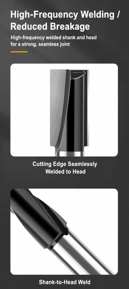 High-frequency welded cutting edge and shank construction
