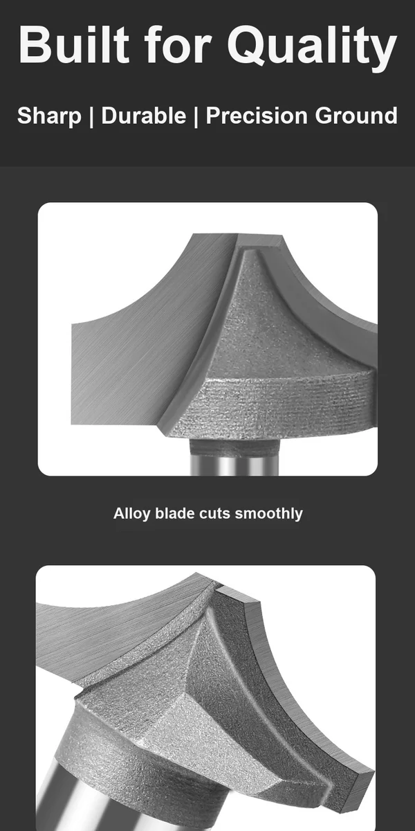 CUTQOR Open-Groove Decorative R-Profile Router Bits product detail