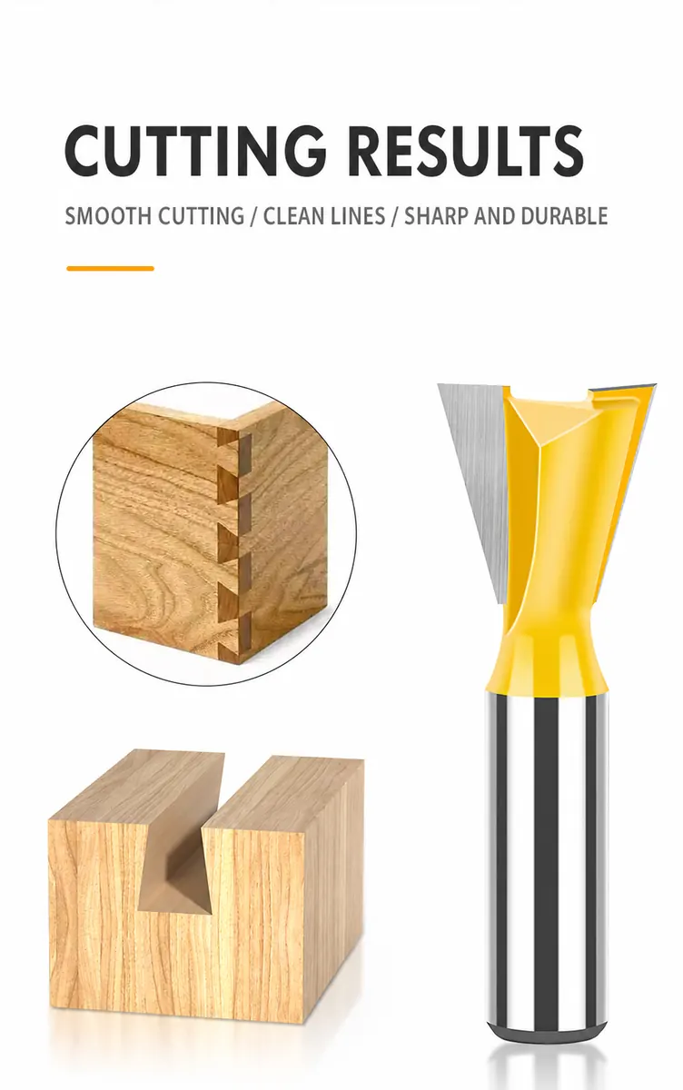CUTQOR dovetail grooving router bit for woodworking joints and slots
