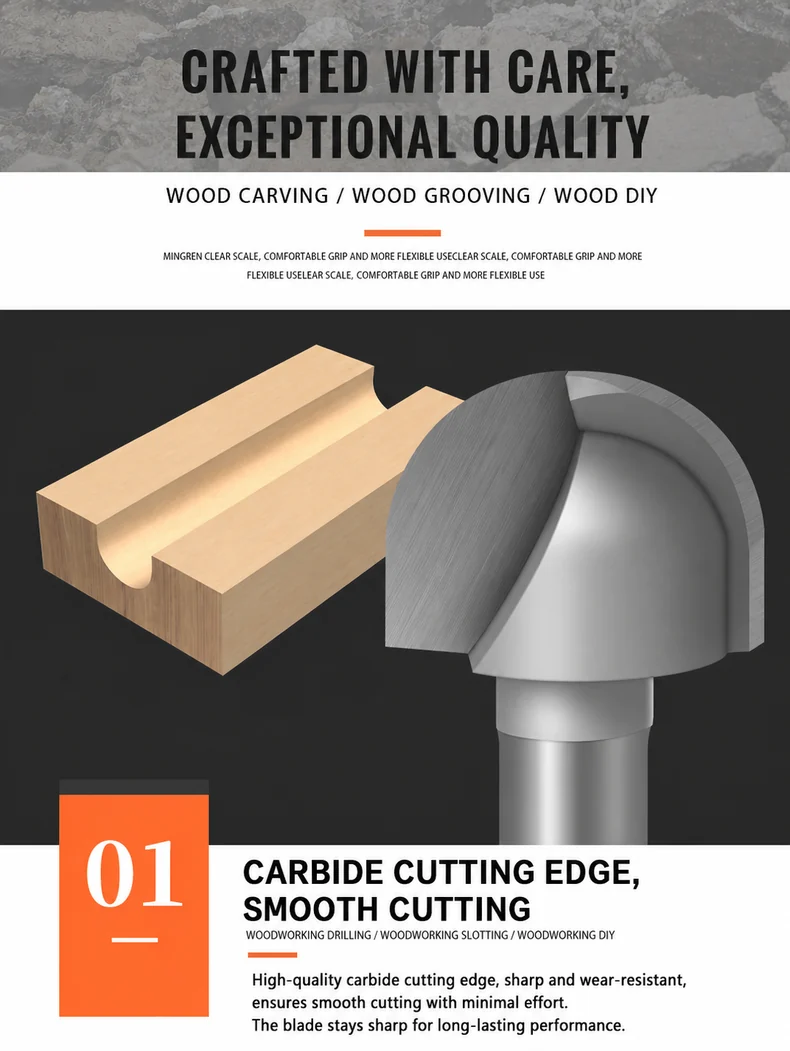 CUTQOR Round Nose & Core Box Router Bits product detail
