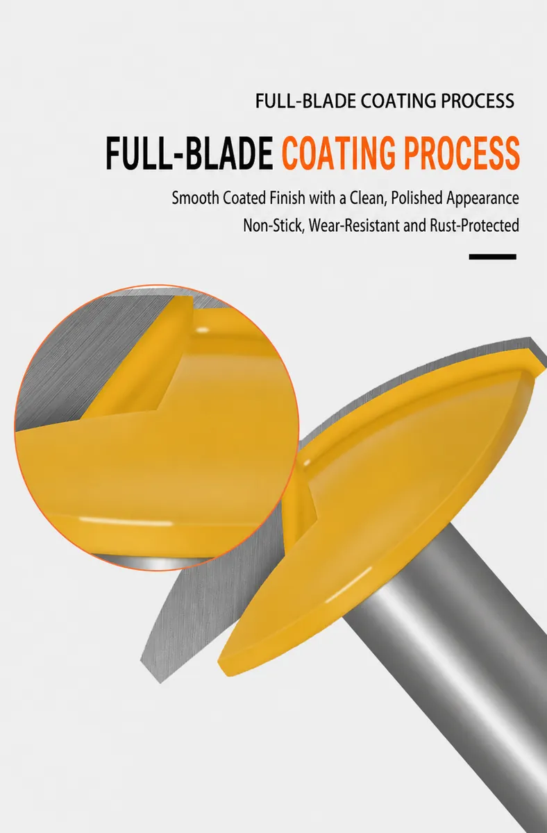 Wear-resistant coated carbide blade detail