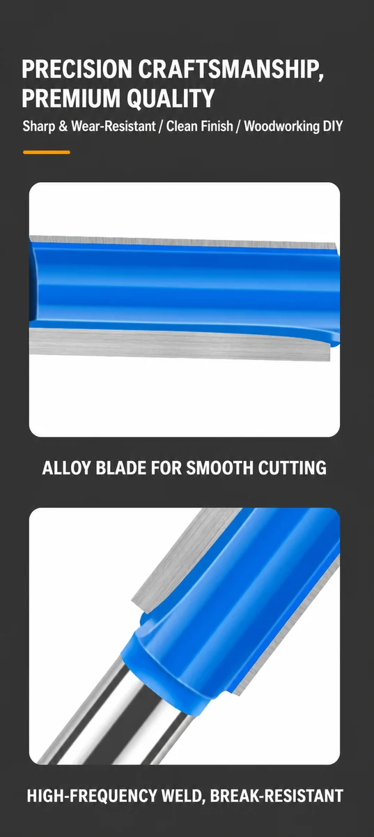 CUTQOR Professional Bearing-Guided Flush-Trim Router Bits product detail