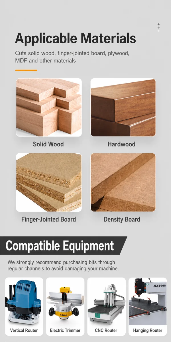CUTQOR Integrated Radius Bending Router Bits product detail
