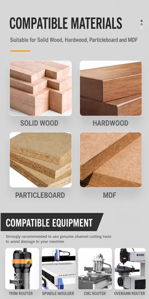 CUTQOR Standard & Extra-Long Straight Router Bits product detail