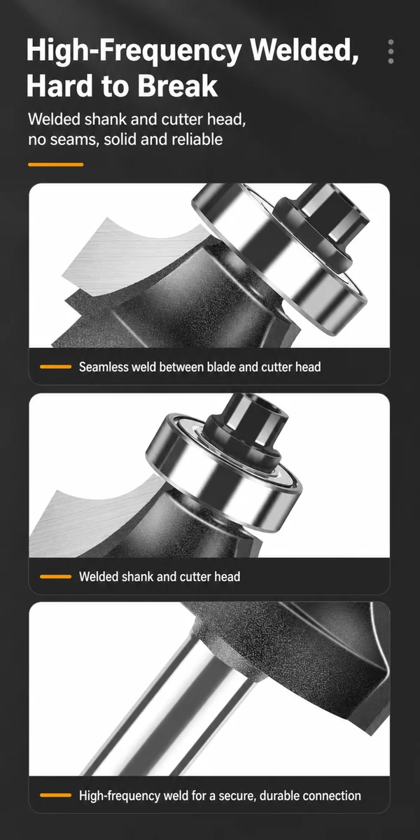 CUTQOR Standard Bearing Roundover Router Bits product detail