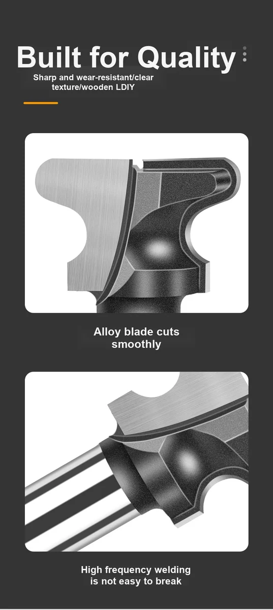 CUTQOR Double-Arc Fingernail Cabinet Pull Router Bits product detail