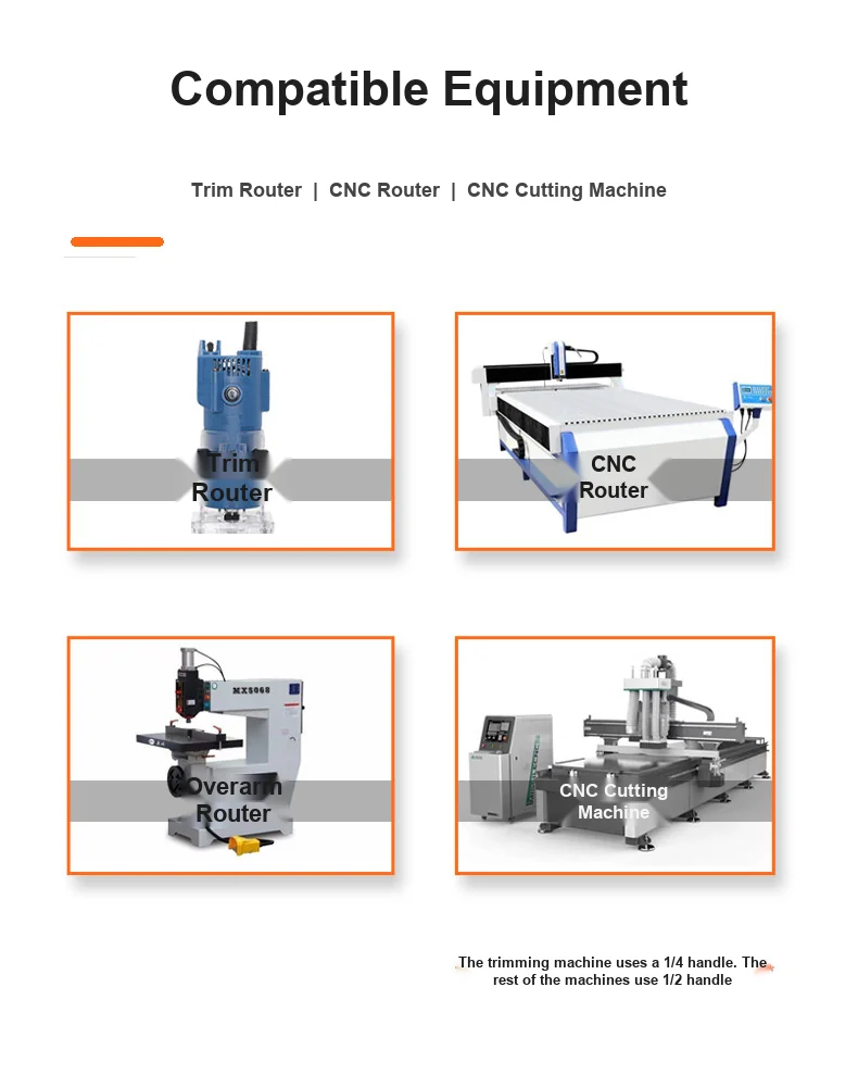 CUTQOR Three-Flute 8° Edge-Banding Bevel Trim Router Bits product detail