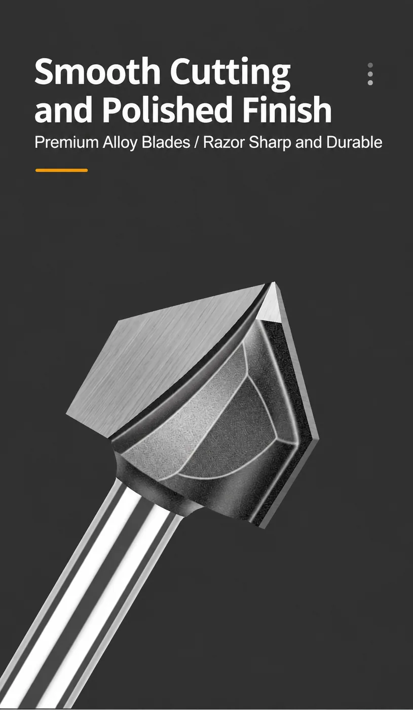 CUTQOR 1/4-Inch 90° V-Groove Router Bits localized English product image 10008-en.webp