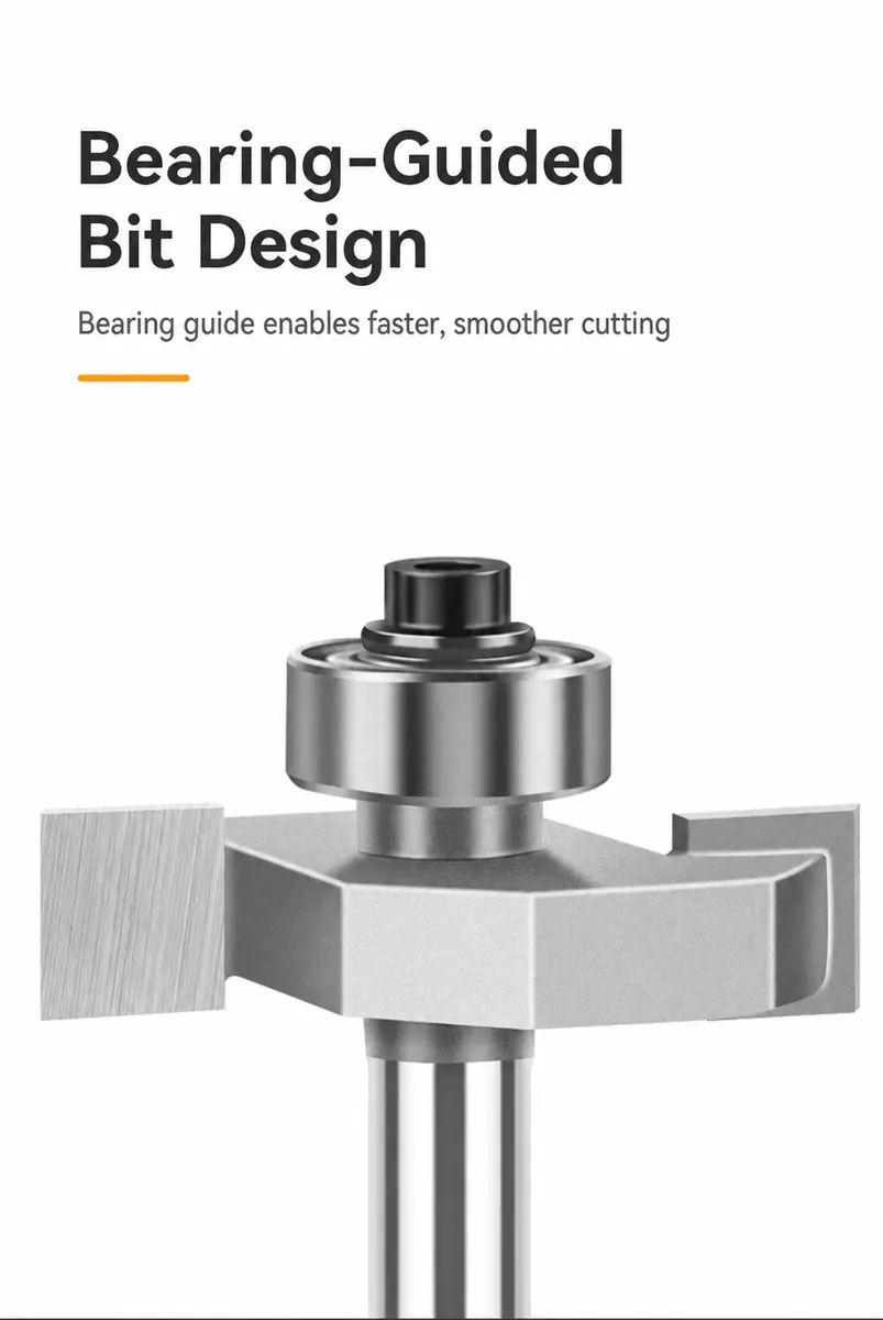 CUTQOR bearing-guided T-slot mortise and tenon router bit
