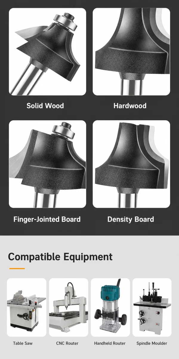 CUTQOR Standard Bearing Roundover Router Bits product detail